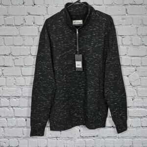 2/$30 California Shirt Co Black 1/4 Zip Pullover Sweatshirt Size L